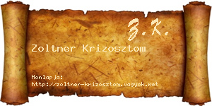Zoltner Krizosztom névjegykártya